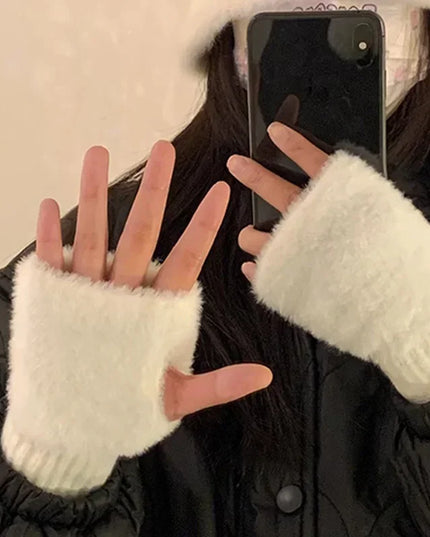 Rękawiczki damskie z futerkiem