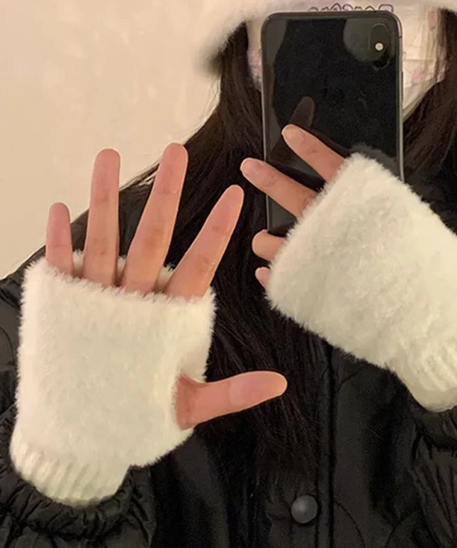Rękawiczki damskie z futerkiem