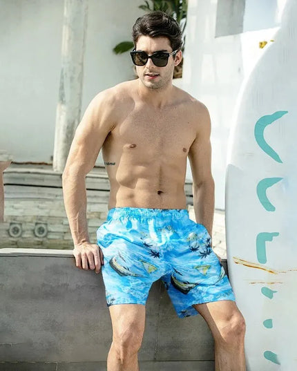 Męskie szorty kąpielowe z morskim wzorem