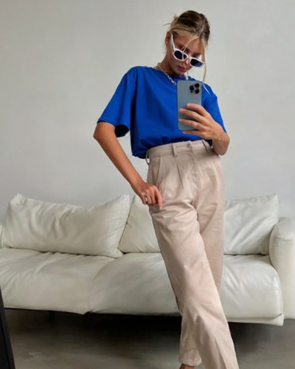 Damski T-shirt bawełniany o kroju oversize