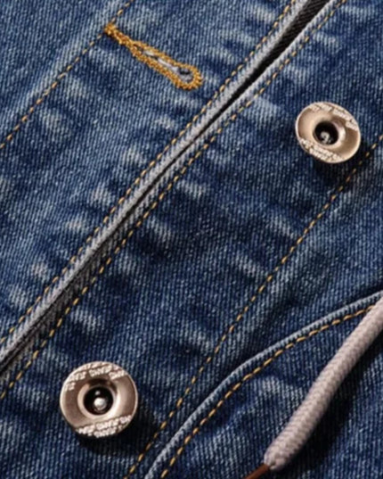 Kamizelka damska jeansowa z kapturem