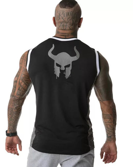 Sportowa koszulka męska z napisem bez rękawów