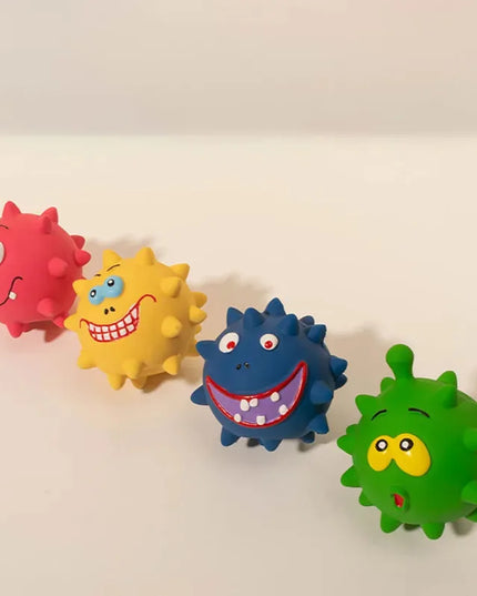 Piszcząca zabawka dla psa – kolczasta piłka do żucia i czyszczenia zębów