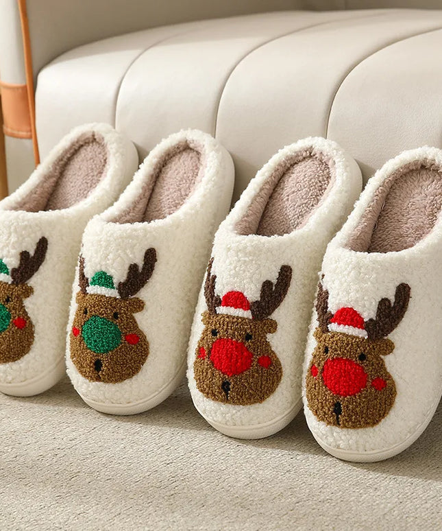Klapki świąteczne z reniferem