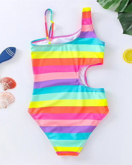 Jednoczęściowy strój kąpielowy dla dziewczynki z wycięciem na boku