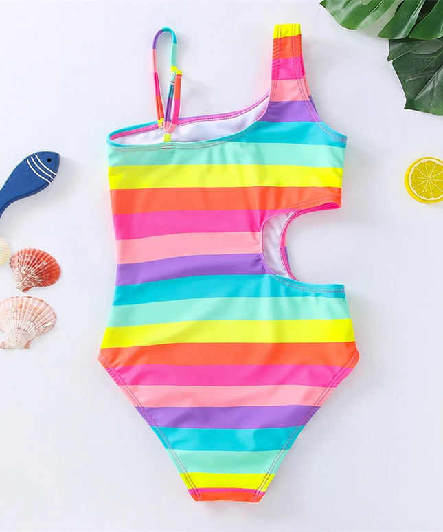 Jednoczęściowy strój kąpielowy dla dziewczynki z wycięciem na boku