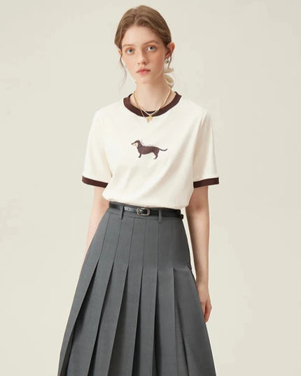 Damski T-shirt bawełniany z jamnikiem