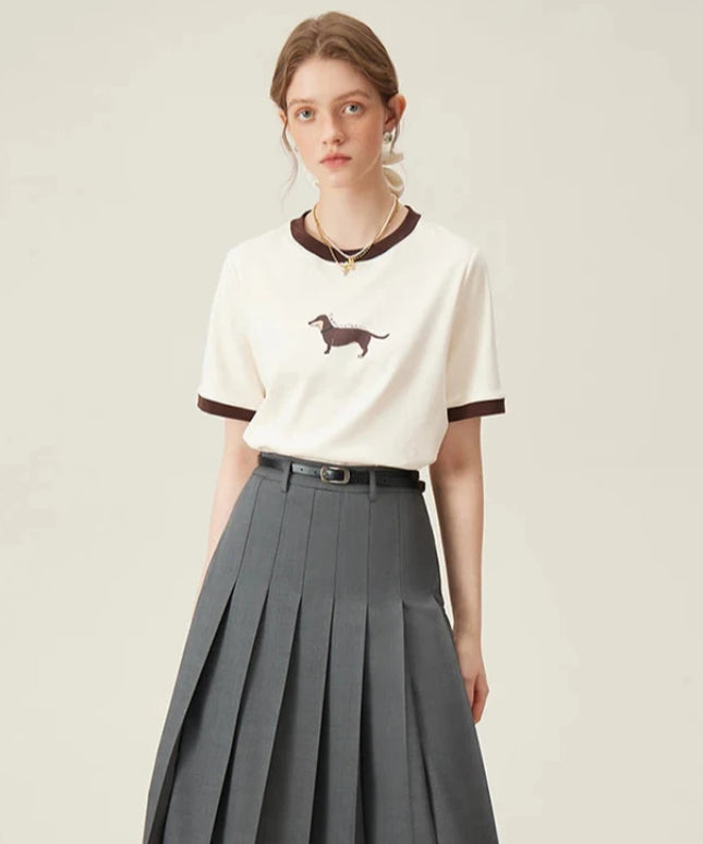 Damski T-shirt bawełniany z jamnikiem