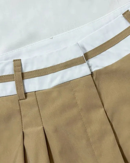 Komplet damski elegancki z krótką marynarką i garniturowymi spodniami