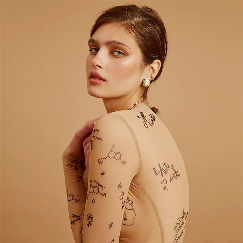 Body damskie z siateczki we wzory