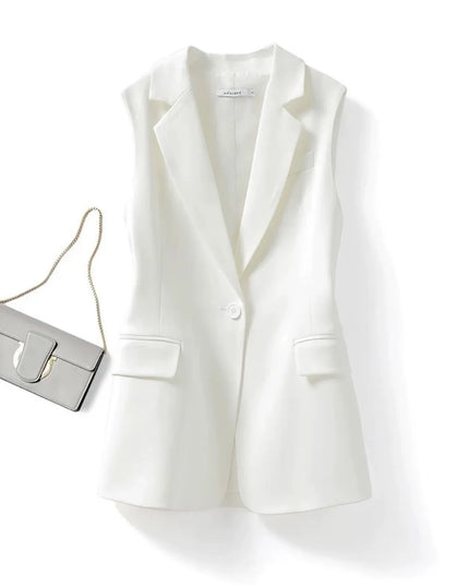 Kamizelka damska garniturowa o dłuższym kroju