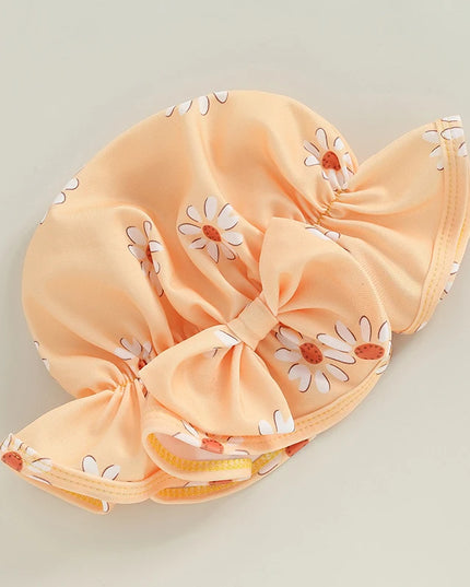 Jednoczęściowy strój kąpielowy dla niemowląt z długim rękawem i kapeluszem