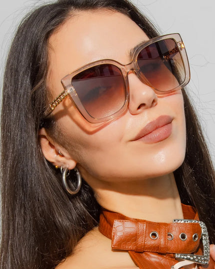 Damskie okulary przeciwsłoneczne z dekoracyjnymi zausznikami