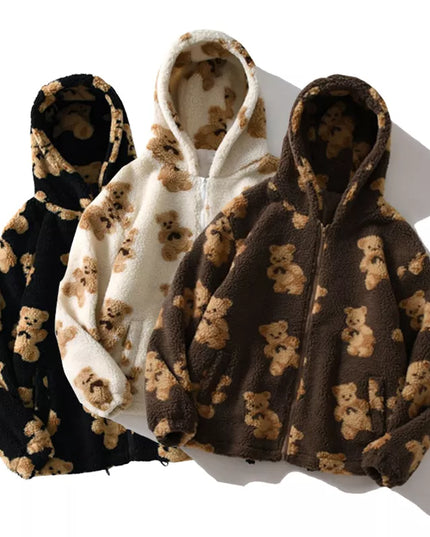 Damska bluza polarowa z motywem misia