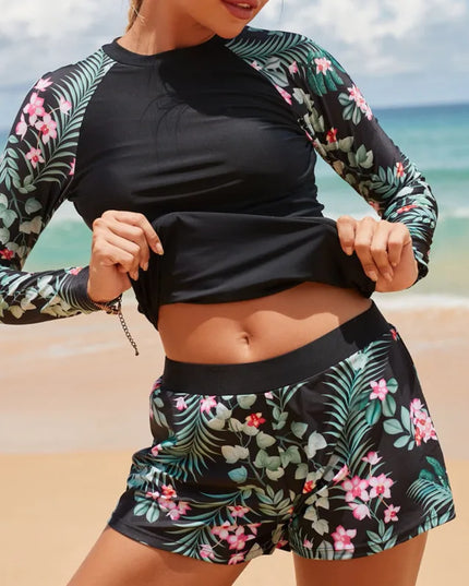 Dwuczęściowy strój kąpielowy tankini z długim rękawem