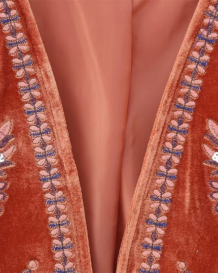 Kamizelka damska z haftowanymi wzorami