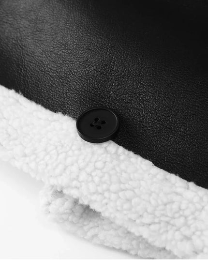 Damska ramoneska zimowa z kożuszkiem