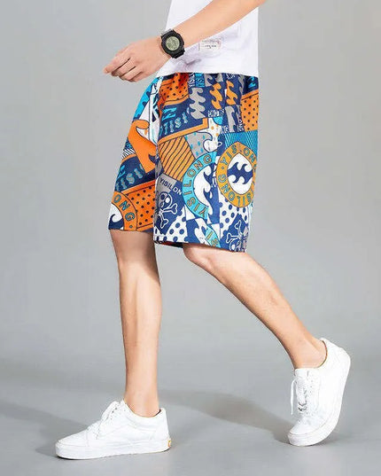 Męskie szorty kąpielowe z gumką i napisami