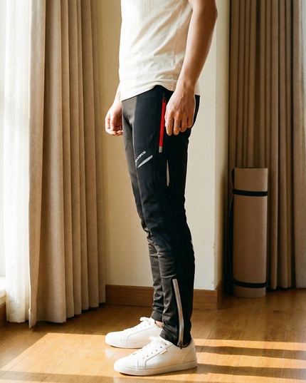 Sportowe dresy męskie dopasowane z odblaskami