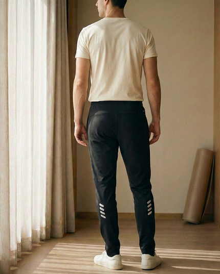 Sportowe dresy męskie dopasowane z odblaskami