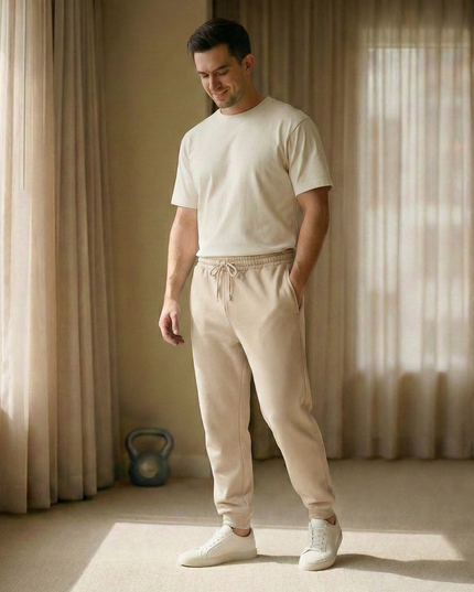 Sportowe dresy męskie o klasycznym kroju ze zwężaną nogawką