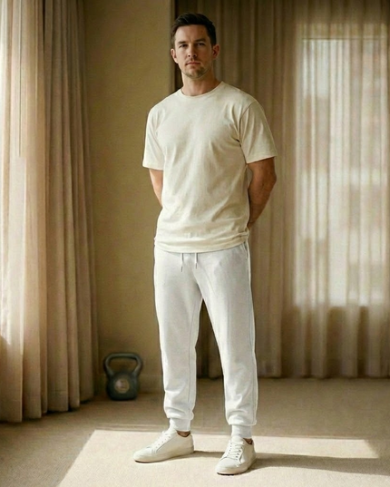 Sportowe dresy męskie o klasycznym kroju ze zwężaną nogawką