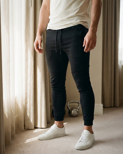 Sportowe dresy męskie obcisłe z kieszeniami na suwak