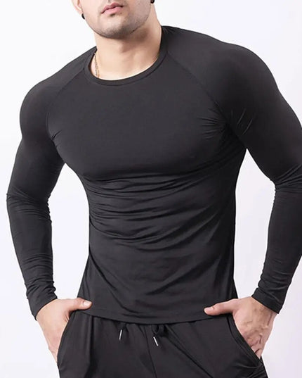 Sportowa koszulka męska kompresująca z długim rękawem