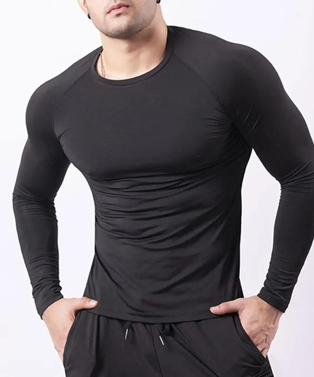 Sportowa koszulka męska kompresująca z długim rękawem