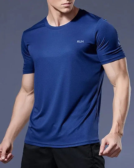 Sportowa koszulka męska jednokolorowa z krótkim rękawem