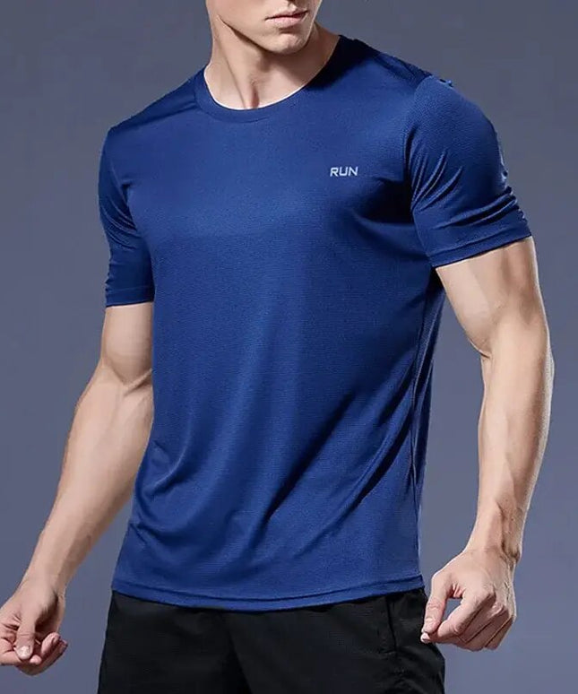 Sportowa koszulka męska jednokolorowa z krótkim rękawem