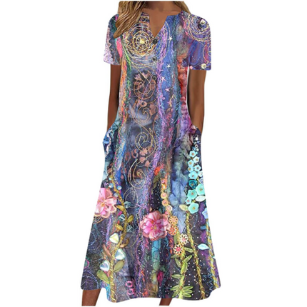 Women’s letnia sukienka midi casual, light & pocket-ready