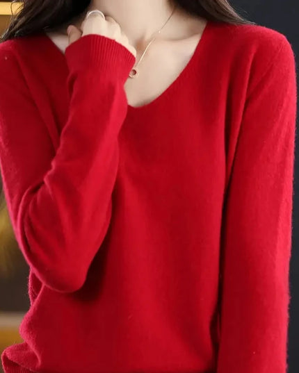 Damski sweter dziergany ze 100% wełny