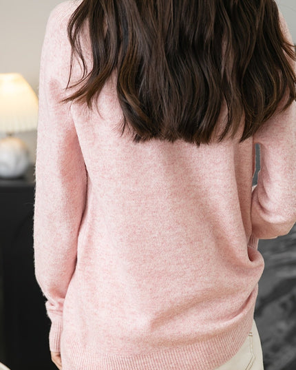 Damski sweter dziergany z wełny merino