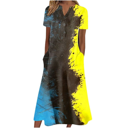 Women’s letnia sukienka midi casual, light & pocket-ready