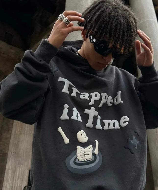 Męska bluza z kapturem i napisem