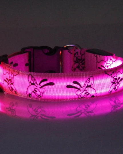 Obroża LED dla psa w bajkowy wzór