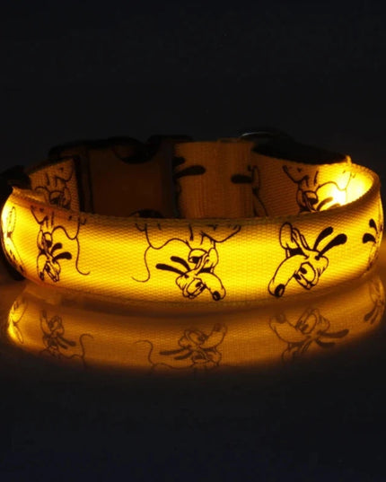Obroża LED dla psa w bajkowy wzór