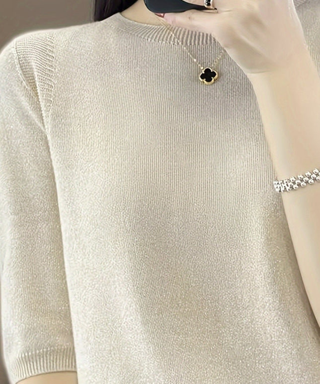 Damski sweter dziergany z domieszką wełny