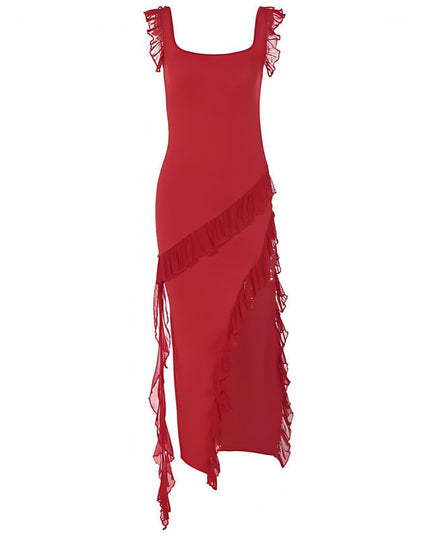 Female letnia fashionable stringy selvedge stitching temperament sukienka