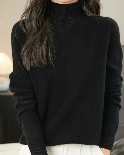 Damski sweter z golfem wełniany