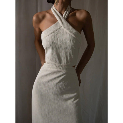 Damski holiday polyester neck sukienka