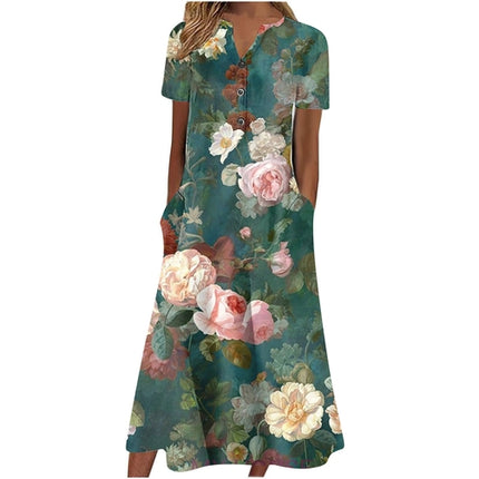 Women’s letnia sukienka midi casual, light & pocket-ready
