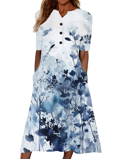 Women’s letnia sukienka midi casual, light & pocket-ready