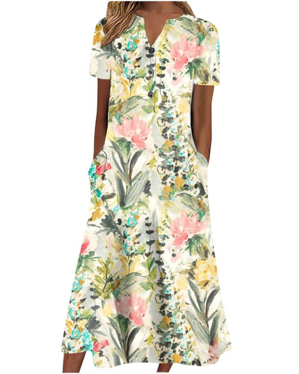 Women’s letnia sukienka midi casual, light & pocket-ready