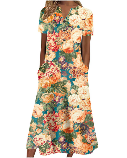 Women’s letnia sukienka midi casual, light & pocket-ready