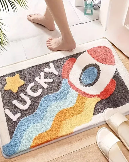 Mata łazienkowa z motywem kolorowej rakiety