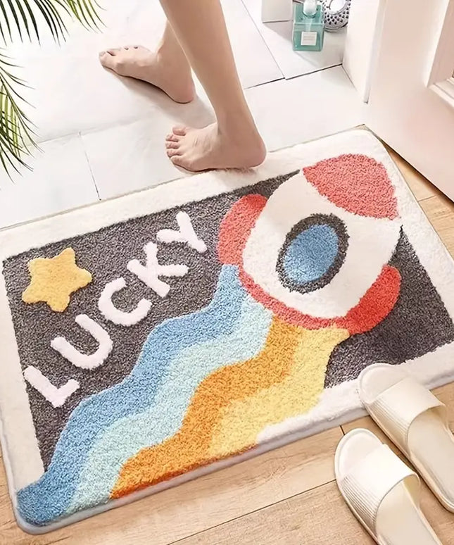 Mata łazienkowa z motywem kolorowej rakiety