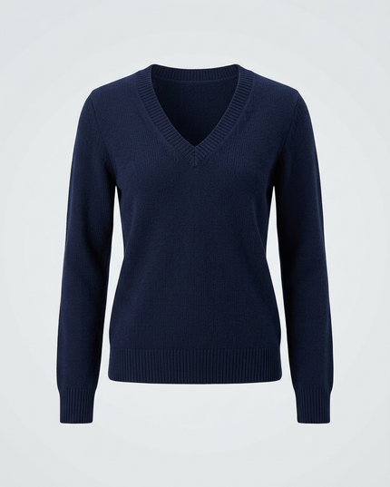 Sweter Damski Casual z Dekoltem V Miękki