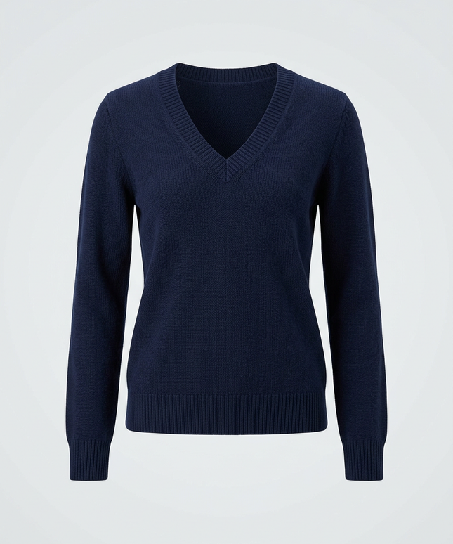 Sweter Damski Casual z Dekoltem V Miękki